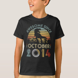 5e Dinosaur Birthday Boy 5 jaar oud oktober 2014 T-shirt