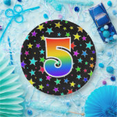 5e Evenement: Vet, Leuk, Kleurrijke Regenboog 5 Papieren Bordje (Feest)
