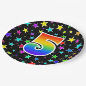 5e Evenement: Vet, Leuk, Kleurrijke Regenboog 5 Papieren Bordje (Gekanteld)