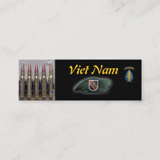 5e flash groene berets speciale krachten bookmarke mini visitekaartje (Voorkant)