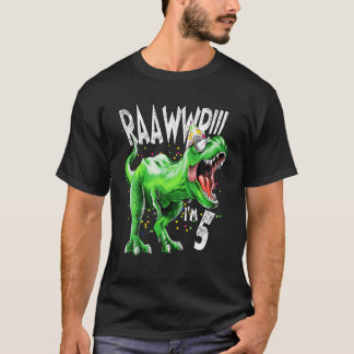 5e geboorte Shirt geboorthday Boy T Rex - Kinder 5