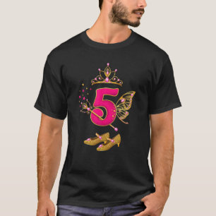 5e geboortedag ontwerp. Birthday Princess is vijf T-shirt