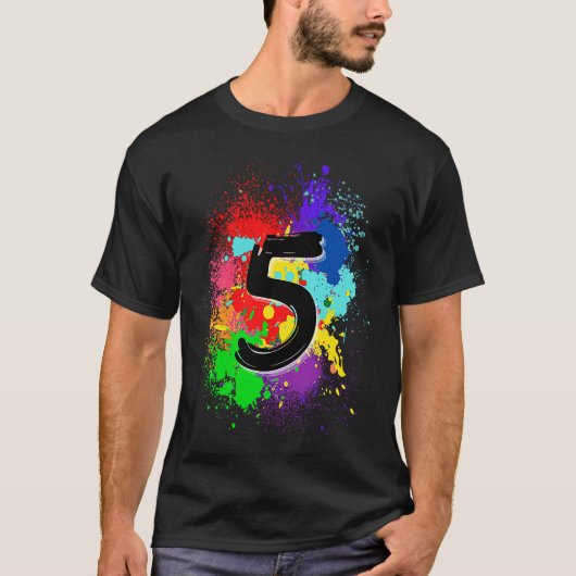 5e geboortedag verfplaat nummer 5 t-shirt (Voorkant)