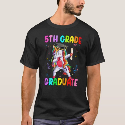 5e graad Afstuderen Dabbing Magical Unicorn Class  T-shirt (Voorkant)