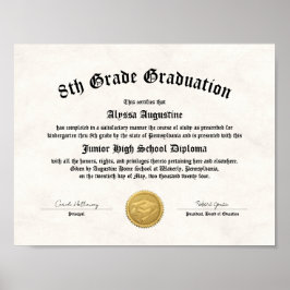 5e graad Afstuderen Homeschool Diploma Poster