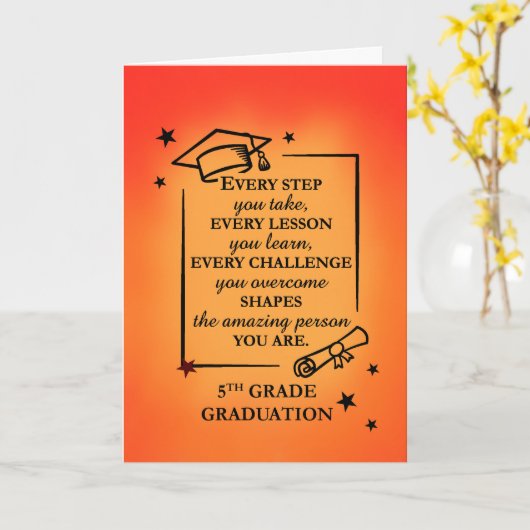 5e Graad Afstuderen Inspirerend Quote Sunrise Kaart (Gele Bloem)