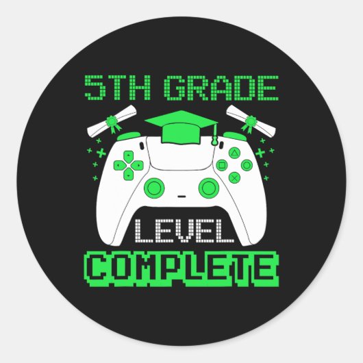 5e graad Complete gamer 5e graad Graduatio Ronde Sticker (Voorkant)