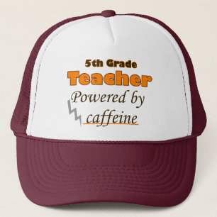 5e graad docent met cafeïne trucker pet
