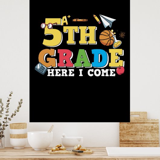 5e graad leraar 5e graad hier kom ik poster (Keuken)