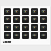 5e graad leraar 5e graad nu belading vierkante sticker (Vel)