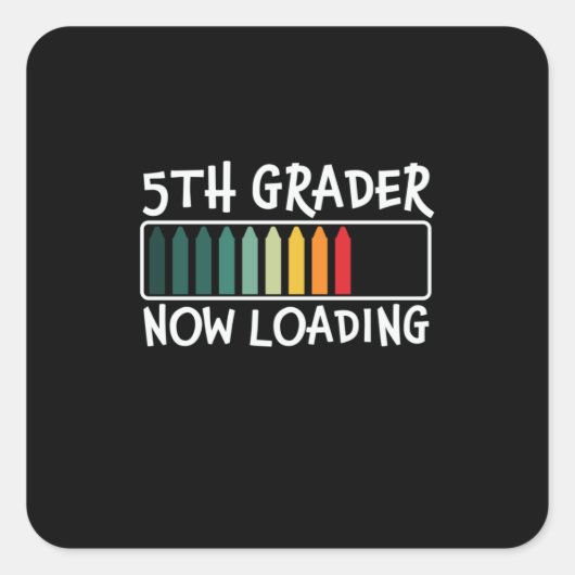 5e graad leraar 5e graad nu belading vierkante sticker (Voorkant)
