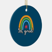 5e graad leraar 5e graad regenboogster keramisch ornament (Rechts)