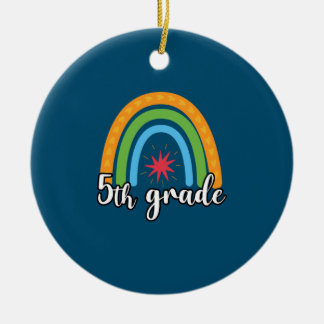 5e graad leraar 5e graad regenboogster keramisch ornament