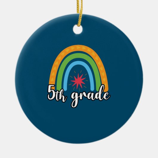5e graad leraar 5e graad regenboogster keramisch ornament (Voorkant)