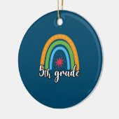 5e graad leraar 5e graad regenboogster keramisch ornament (Links)