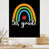 5e graad leraar 5e graad regenboogster poster (Keuken)