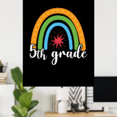 5e graad leraar 5e graad regenboogster poster (Thuiskantoor)