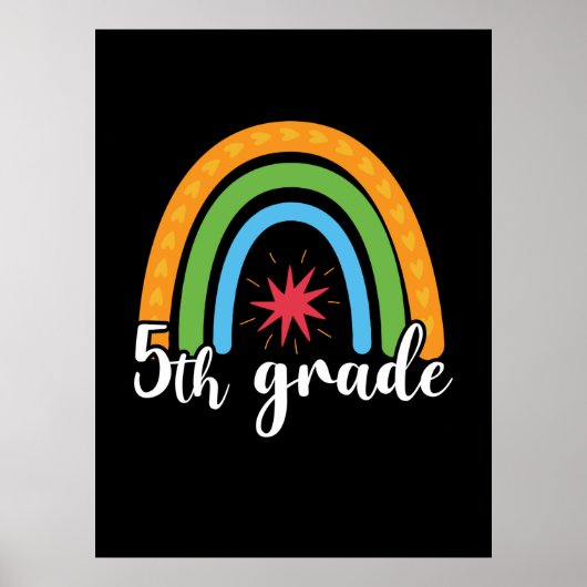 5e graad leraar 5e graad regenboogster poster (Voorkant)