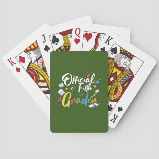 5e graad leraar ambtenaar vijfde rang pokerkaarten (Achterkant)