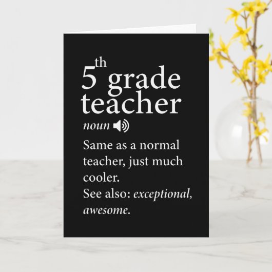 5e graad leraar begrafenis definitie kaart (Gele Bloem)