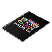 5e graad leraar die leeft in de vijfde klas notitieboek (Linkerzijde)