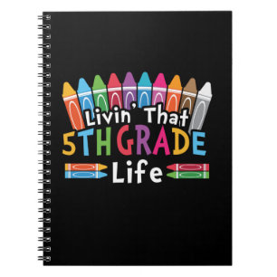 5e graad leraar die leeft in de vijfde klas notitieboek