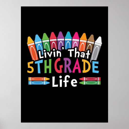 5e graad leraar die leeft in de vijfde klas poster (Voorkant)