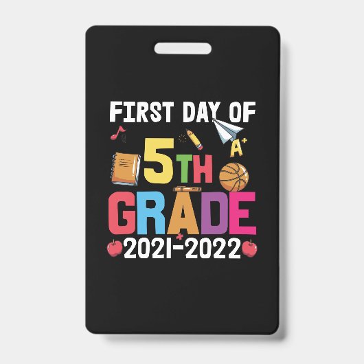 5e graad leraar eerste dag vijfde graad badge (Voorzijde)