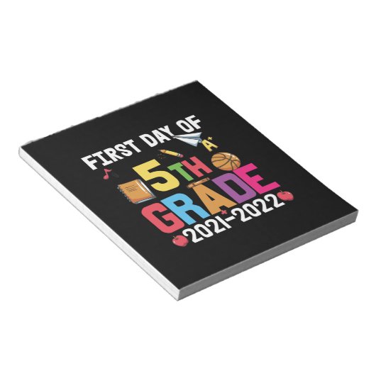 5e graad leraar eerste dag vijfde graad notitieblok (Schuin)