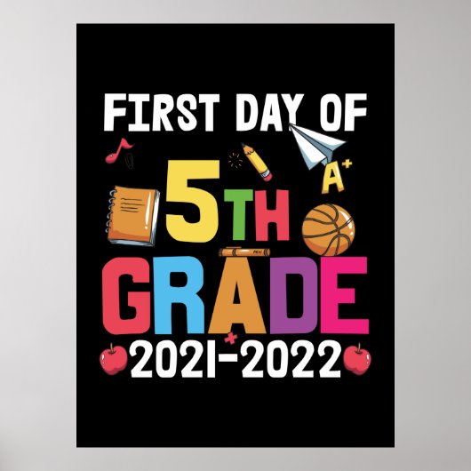 5e graad leraar eerste dag vijfde graad poster (Voorkant)