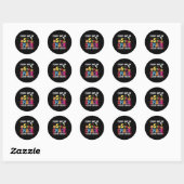 5e graad leraar eerste dag vijfde graad ronde sticker (Vel)