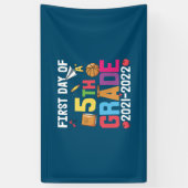 5e graad leraar eerste dag vijfde graad spandoek (Verticaal)