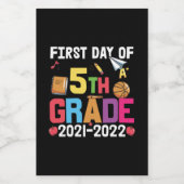 5e graad leraar eerste dag vijfde graad wijn etiket (Enkel label)