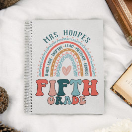 5e graad leraar gepersonaliseerde Gift regenboogsp Notitieboek