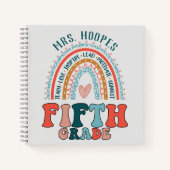 5e graad leraar gepersonaliseerde Gift regenboogsp Notitieboek (Voorkant)