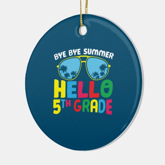 5e graad leraar Hallo 5e graad Keramisch Ornament (Links)