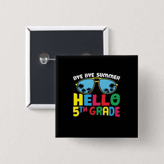 5e graad leraar Hallo 5e graad Vierkante Button 5,1 Cm (Voorkant /achterkant)