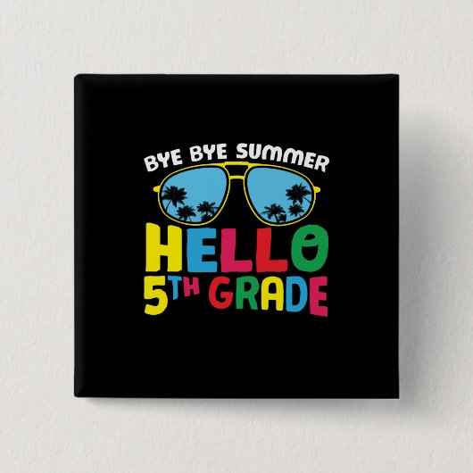 5e graad leraar Hallo 5e graad Vierkante Button 5,1 Cm (Voorkant)