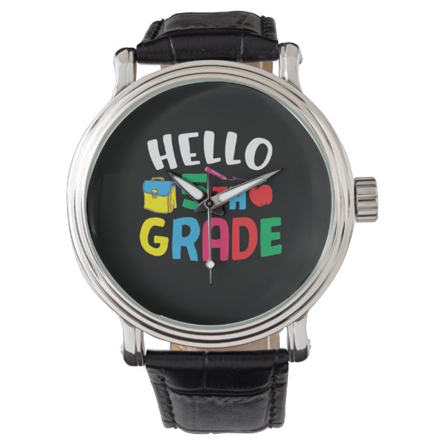 5e graad leraar Hallo vijfde graad Horloge (Voorkant)