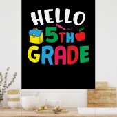 5e graad leraar Hallo vijfde graad Poster (Keuken)