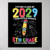 5e graad leraar in de vijfde klas tijdens een were poster (Voorkant)