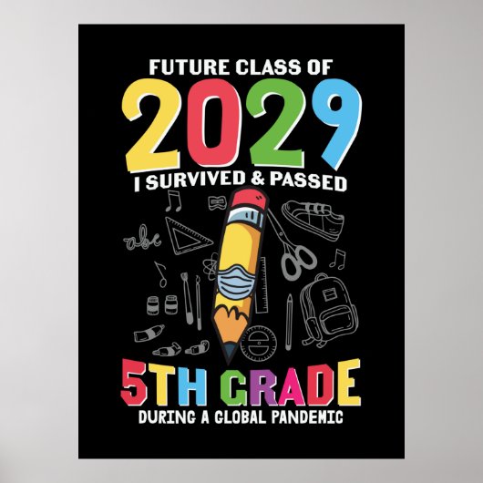 5e graad leraar in de vijfde klas tijdens een were poster (Voorkant)