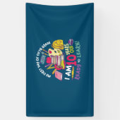 5e graad leraar mijn eerste dag van de vijfde graa spandoek (Verticaal)