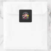 5e graad leraar mijn eerste dag van de vijfde graa vierkante sticker (Tas)