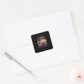 5e graad leraar mijn eerste dag van de vijfde graa vierkante sticker (Envelop)