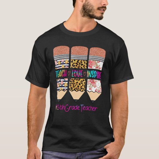 5e graad leraar talenliefhebber potlood t-shirt (Voorkant)