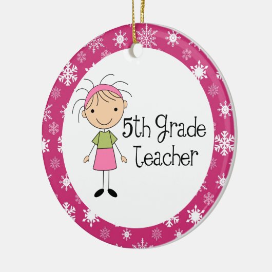 5e graad leraar versier keramisch ornament (Links)