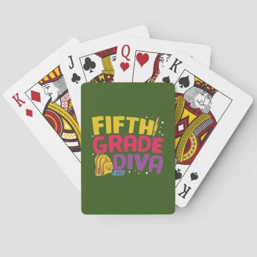 5e graad leraar vijfde graad diva pokerkaarten (Achterkant)