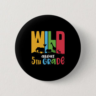 5e graad leraar wilde dieren ongeveer 5e graad ronde button 5,7 cm