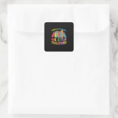 5e graad lerarenteam vijfde graad samen vierkante sticker (Tas)